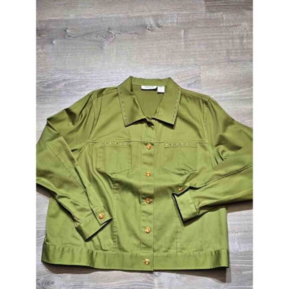 Selene Sport Women's Green Jacket w/ Rhinestone Accents‎ Size 22
